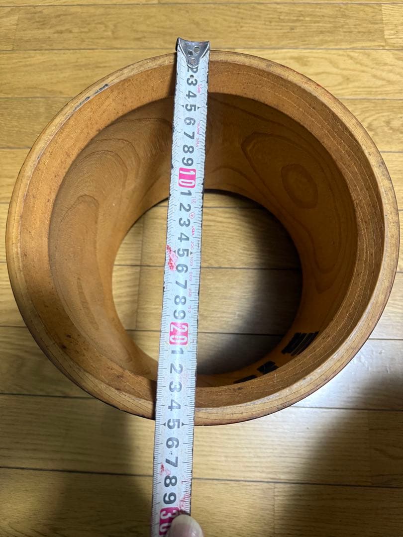 和太鼓 胴体 木製 茶色 直径約25cm高さ21cm
