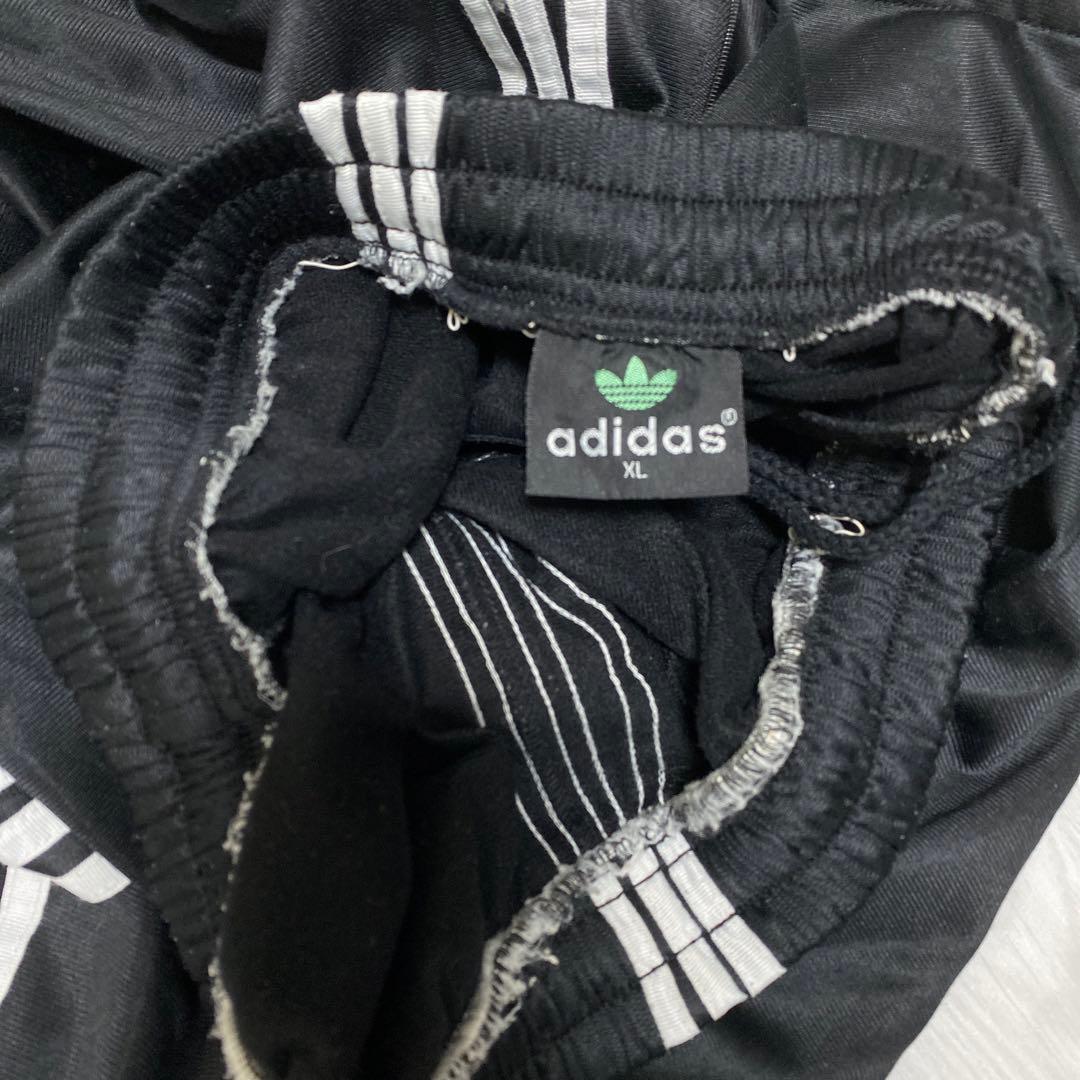 adidas ジャージ上下セット ブラック 3本ライン ロゴ チャーム ジッパー