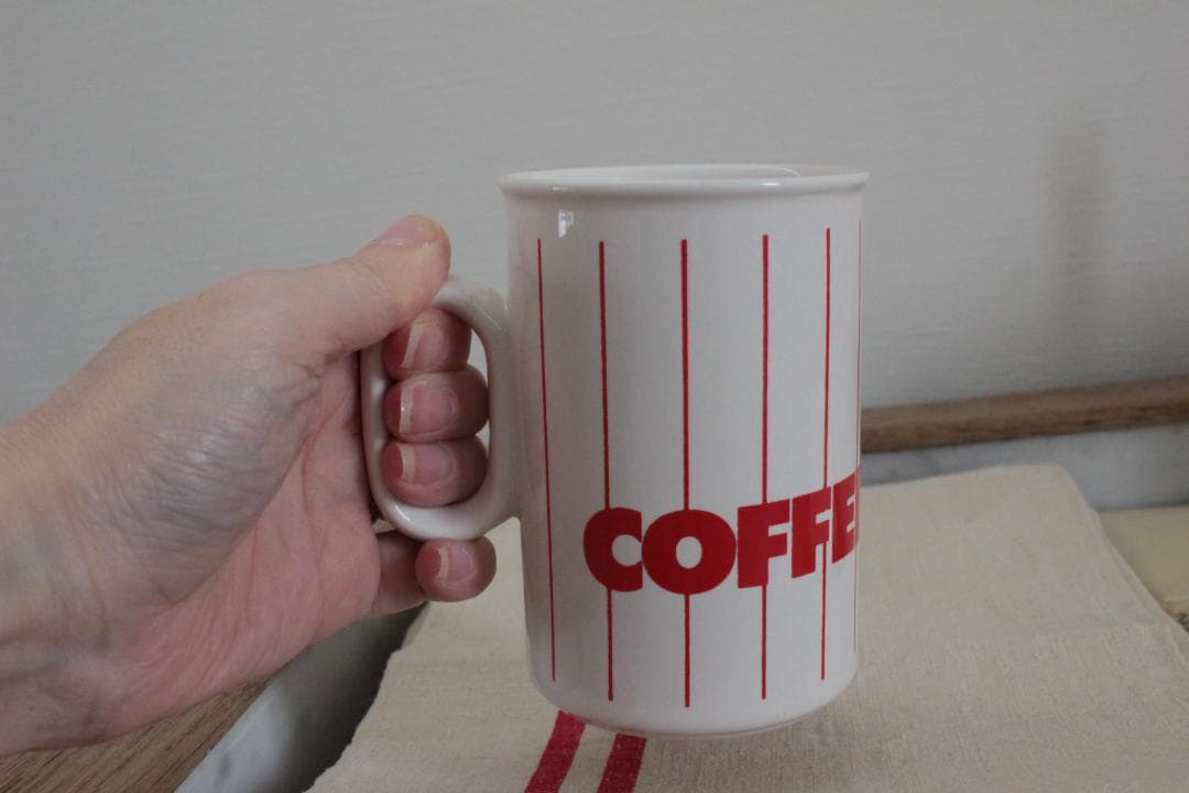 レアHornsea・ホーンジー/ストライプ・赤・マグCOFFEE（コーヒー）