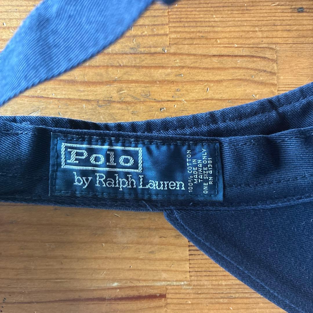 ラルフローレン　サンバイザー　ネイビー　ポニー刺繍　赤
