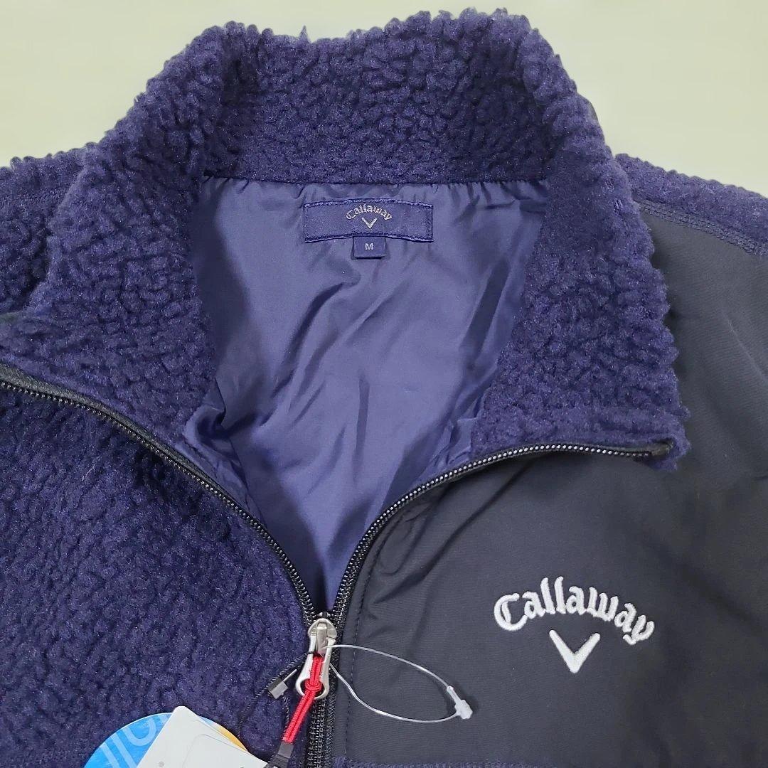 Callaway フリース ボア ベストフルジップ M ネイビー