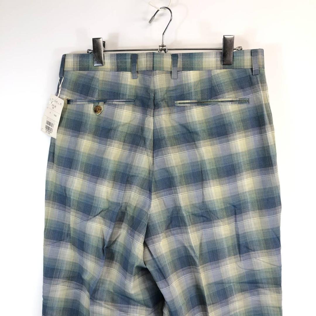 定価25000 ブラックアンドホワイト ウールパンツ チェック柄 82サイズ