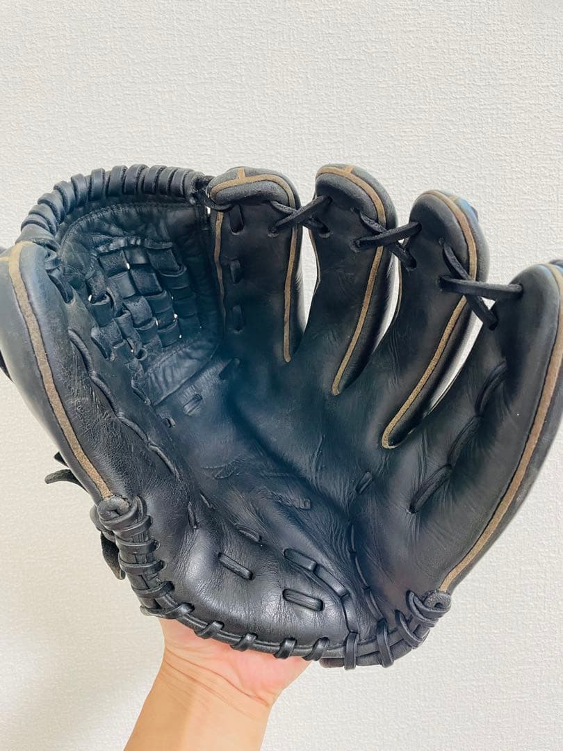 Mizuno ミズノ　黒 レザー グローブ 投手用　即戦力 軟式用