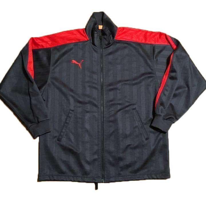 日本製 PUMA ジャージ セットアップ 黒 赤 S～Mサイズ 古着 プーマ