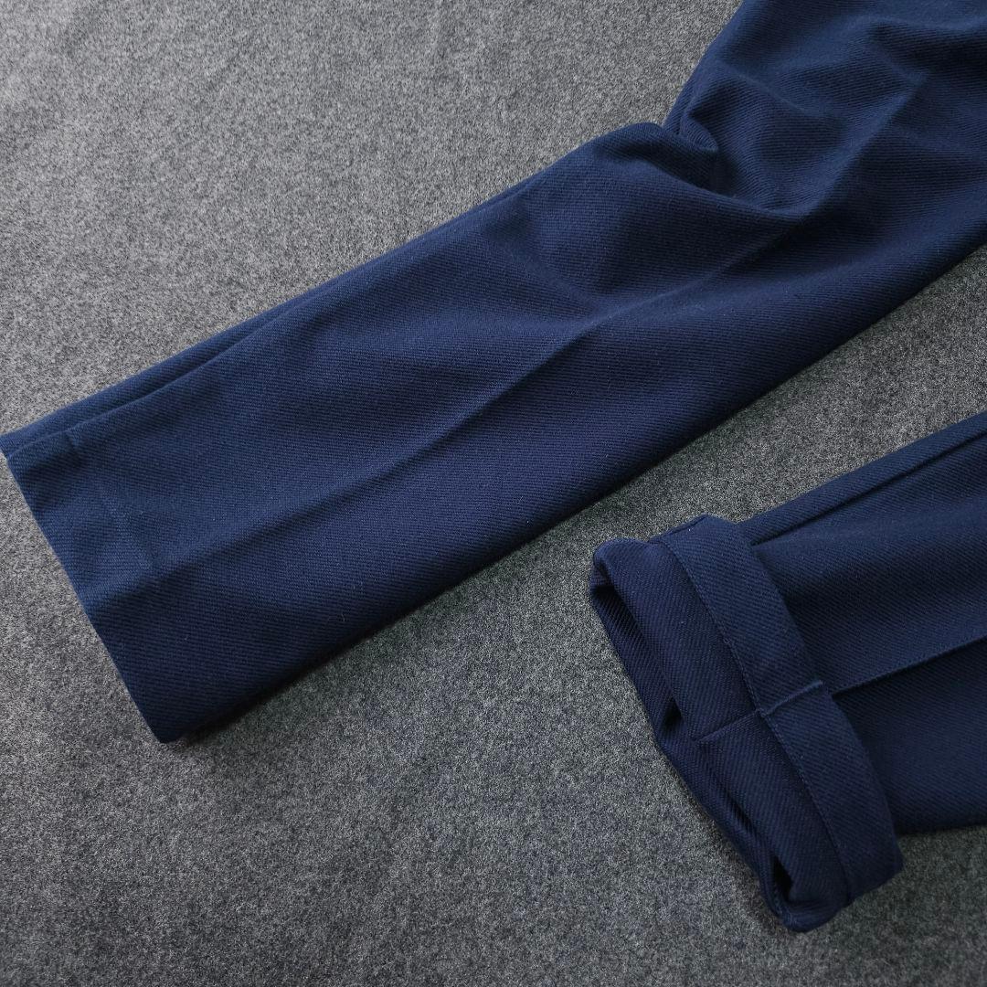 アンパスィ 春 ストレッチゴルフパンツ ネイビー ロゴワッペン W85 LL