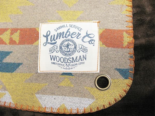 LUMBER 大きめ ブランケット オルテガ (M イエロー) 防寒具 毛布