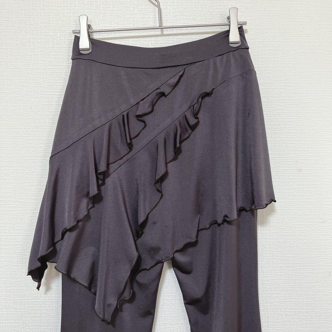 M187 Chacott ラップスカート付きレイヤードパンツ　ダンス　Ｓ　グレー