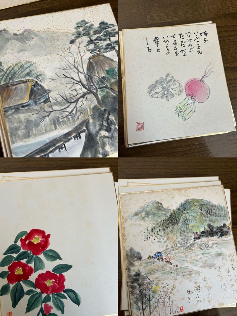 絵 色紙 37点 掛け軸 8点 置物1点 まとめ売り ジャンク