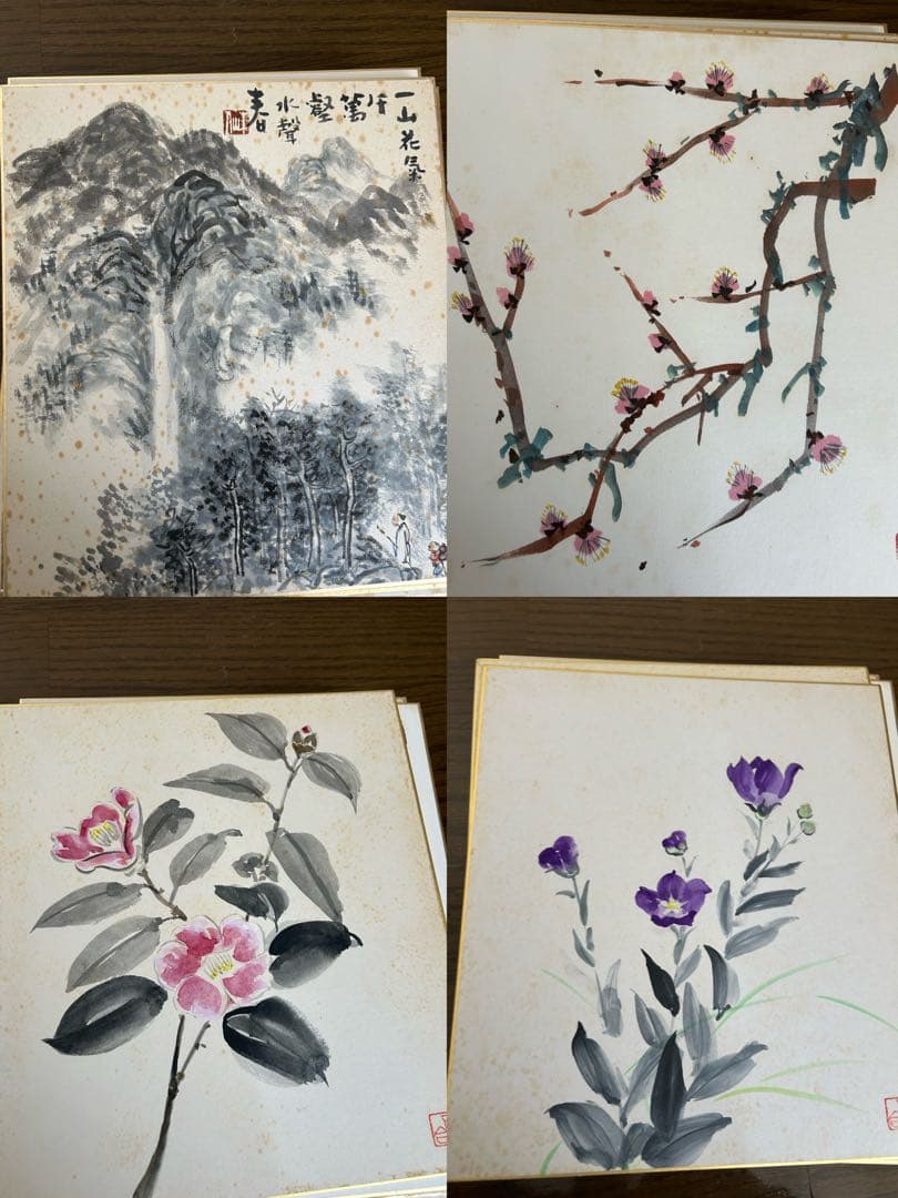 絵 色紙 37点 掛け軸 8点 置物1点 まとめ売り ジャンク