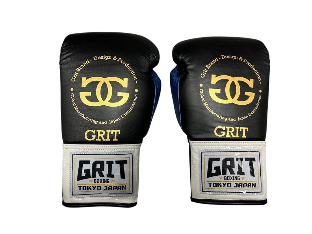 GRIT BLUE GOLD LOGO 紐式 ボクシンググローブ 本革製