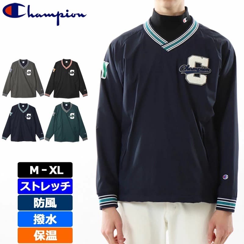 【XL】定価17380円 チャンピオンゴルフ 裏起毛メッシュVネックジャケット紺