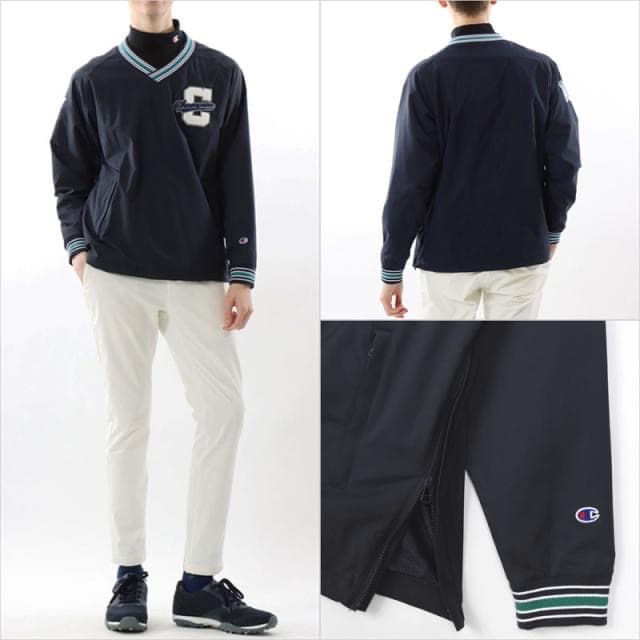 【XL】定価17380円 チャンピオンゴルフ 裏起毛メッシュVネックジャケット紺