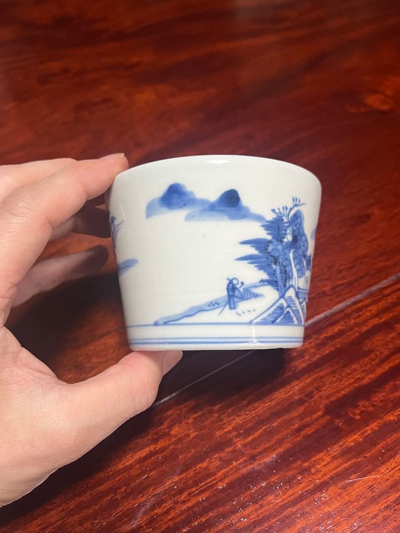 蕎麦猪口　古伊万里　無傷完品　江戸後期　大振り　丁寧な絵付け　呉須発色良いです