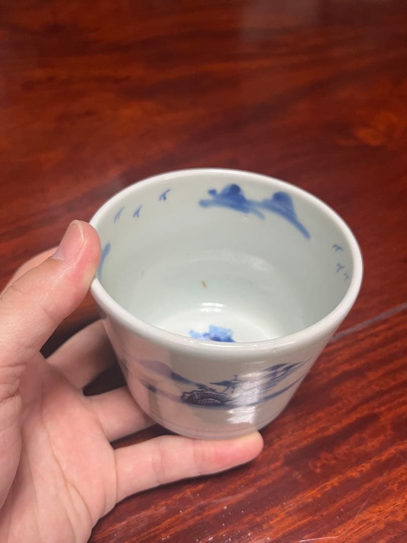 蕎麦猪口　古伊万里　無傷完品　江戸後期　大振り　丁寧な絵付け　呉須発色良いです