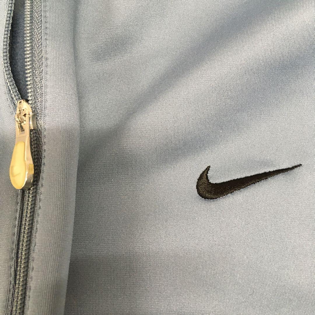 美品 NIKE GOLF ハーフジップアップ 裏起毛トレーナー メンズ L 水色