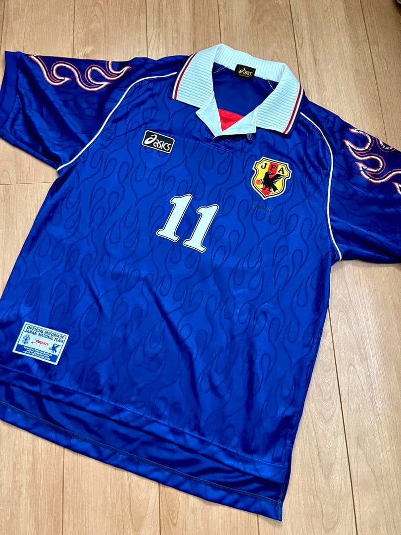 アシックス 日本代表 ユニフォーム フランスW杯 炎モデル 三浦知良 カズ 11