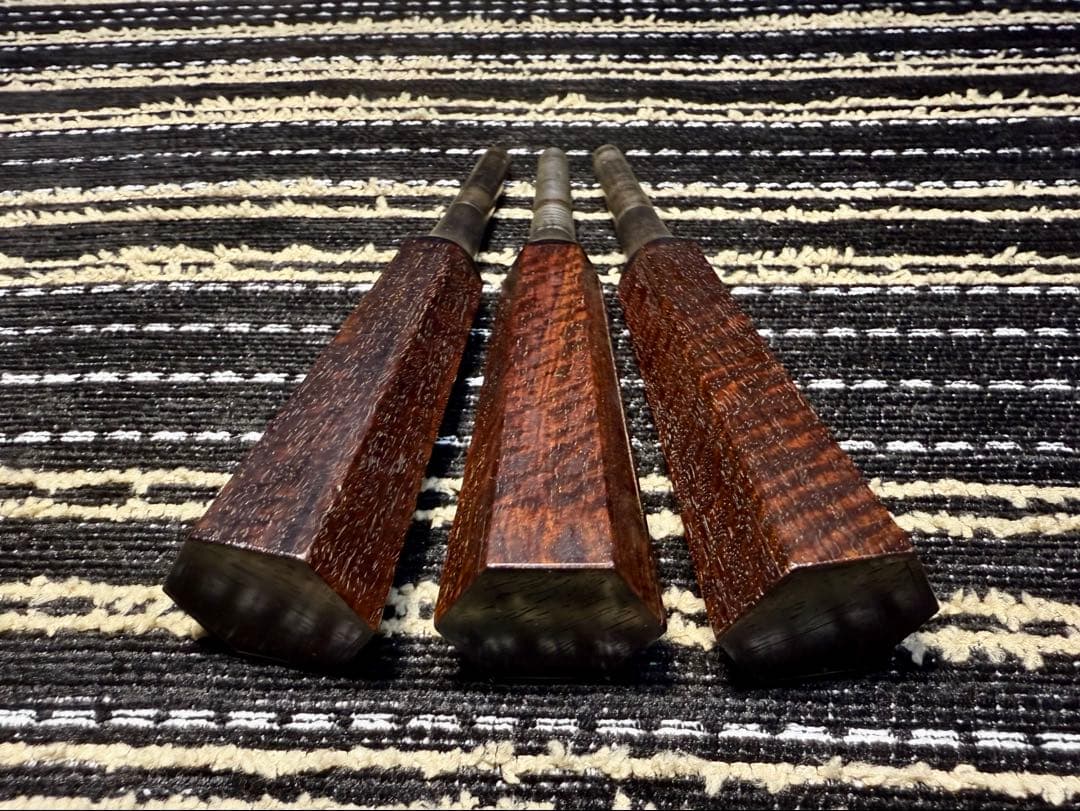 【希少】津軽三味線 糸巻き 紅木 虎杢 トチ巻 八分五厘 太棹 糸巻 良品