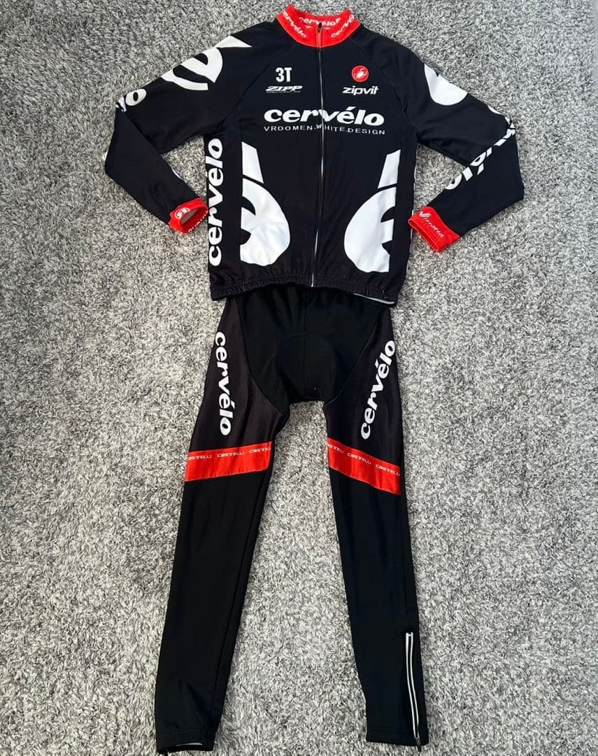 【cervelo】サイクルジャージ上下セット／裏起毛／size:S