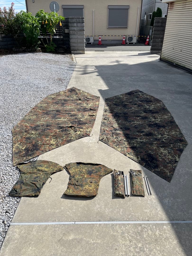 ドイツ軍　パップテント　薪ストーブ穴有り　付属品全部揃ってます