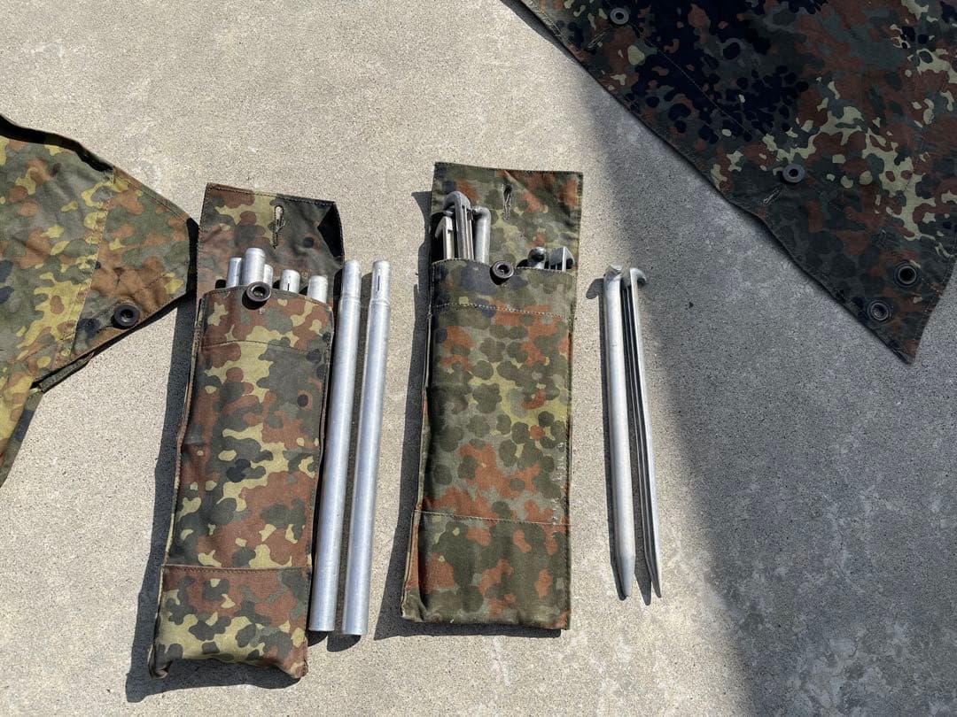 ドイツ軍　パップテント　薪ストーブ穴有り　付属品全部揃ってます