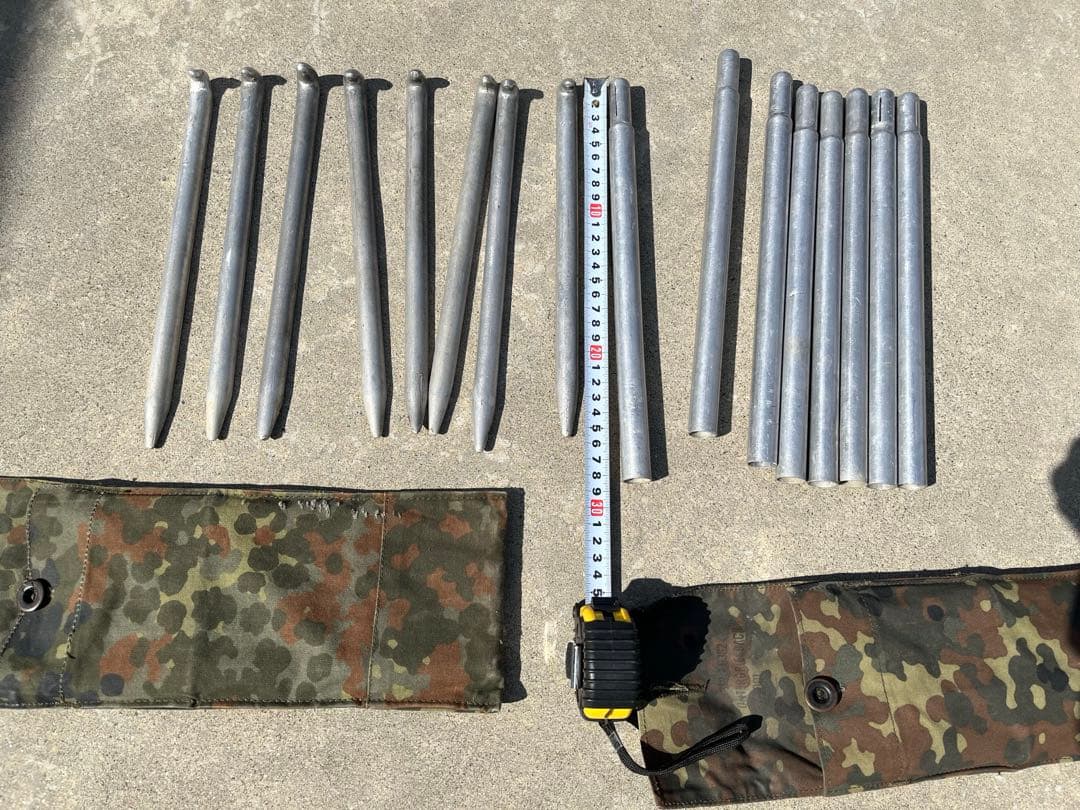 ドイツ軍　パップテント　薪ストーブ穴有り　付属品全部揃ってます