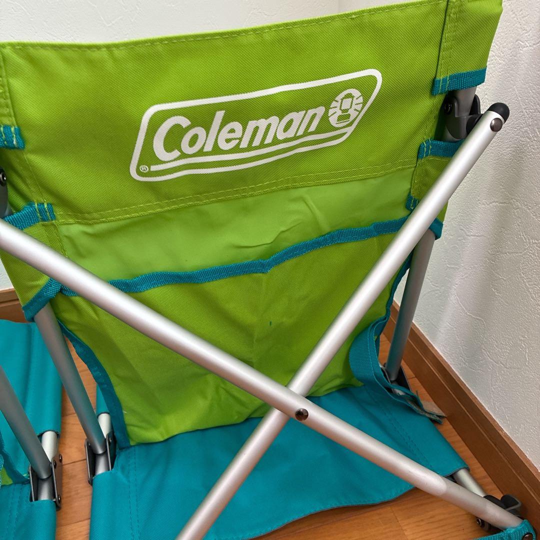 美品　Coleman コンパクト グランド チェア （ライム） 2個　コールマン