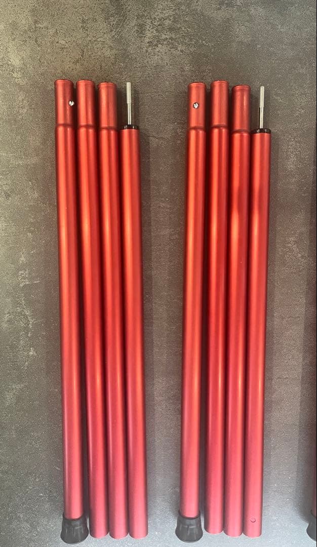 スノーピーク ウイングポール レッド 4セット（280/240cm各2セット）