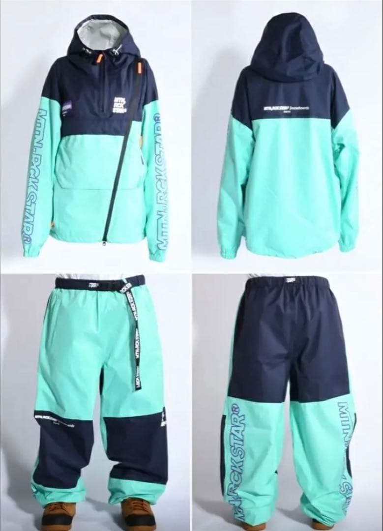 MTN,RCK STAR® スノーボードウェア ネイビー/ミントXL