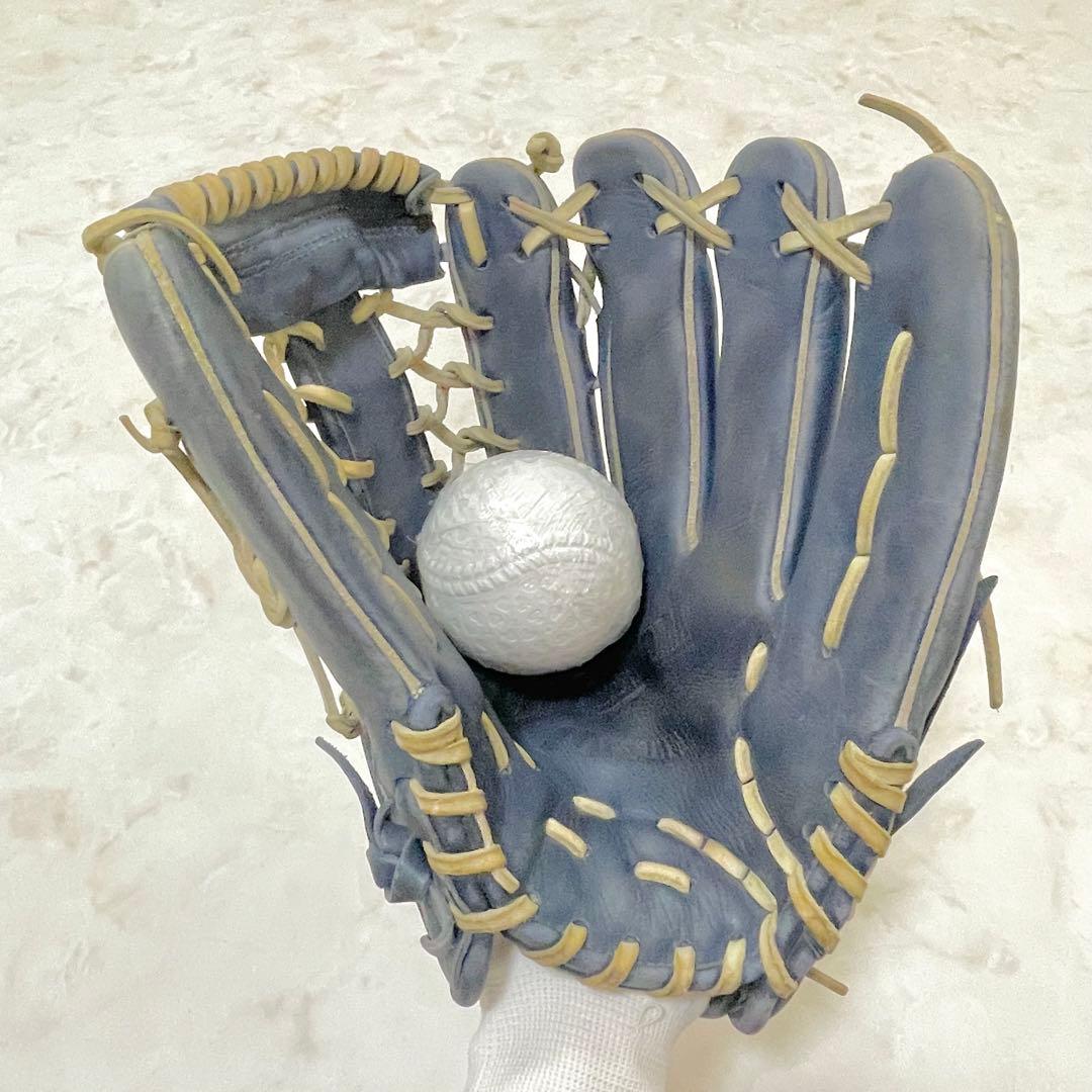 ⚾️ミズノ　一般軟式グローブ 　ビューリーグ　右投げ 　ブルーネイビー系