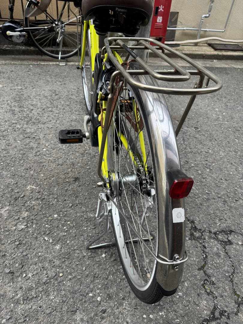 Panasonic 電動アシスト自転車 26インチ 前カゴ付き イエロー
