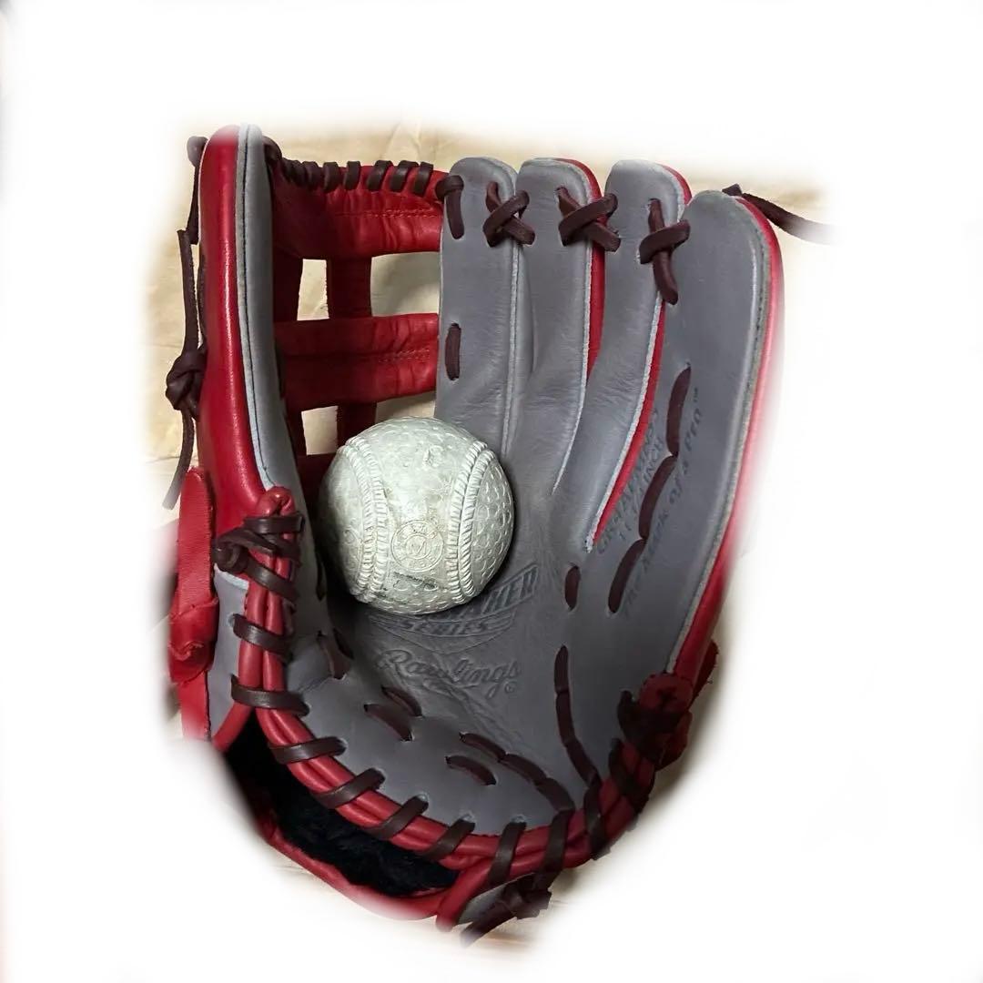 RED777様 Rawlings軟式グローブ グレー/レッド