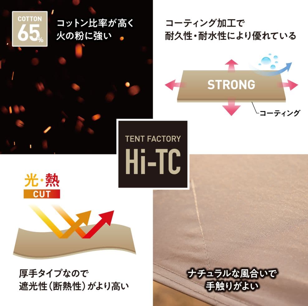 タープ　ポリコットン　4.2×4.7 　使用一回のみ！キレイです