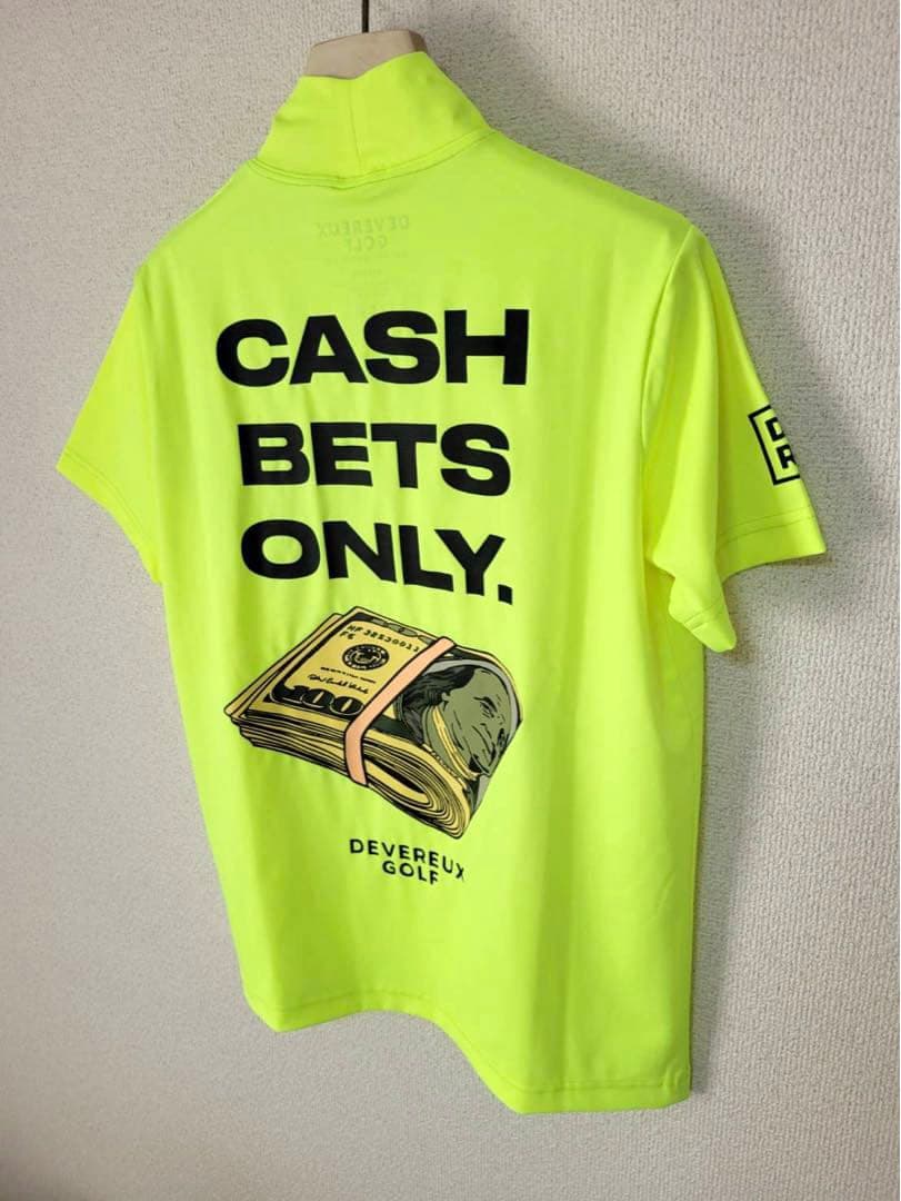 新品【デヴァローゴルフ】バックプリント ハイネック 半袖Tシャツ （Ｍ）