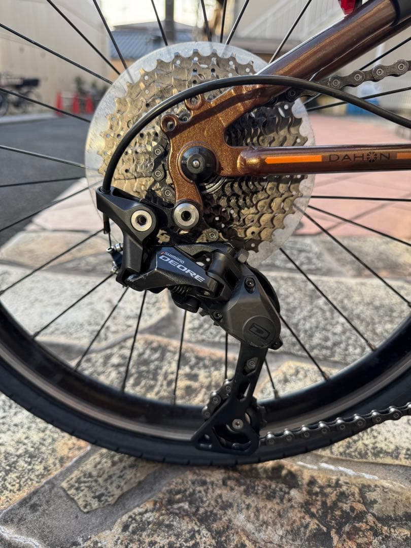 ブラウン 折りたたみ自転車 Shimano 105