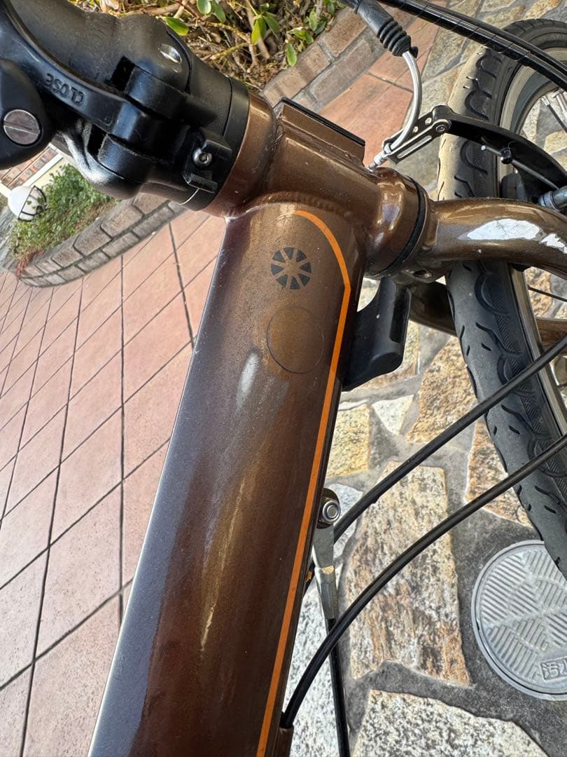 ブラウン 折りたたみ自転車 Shimano 105