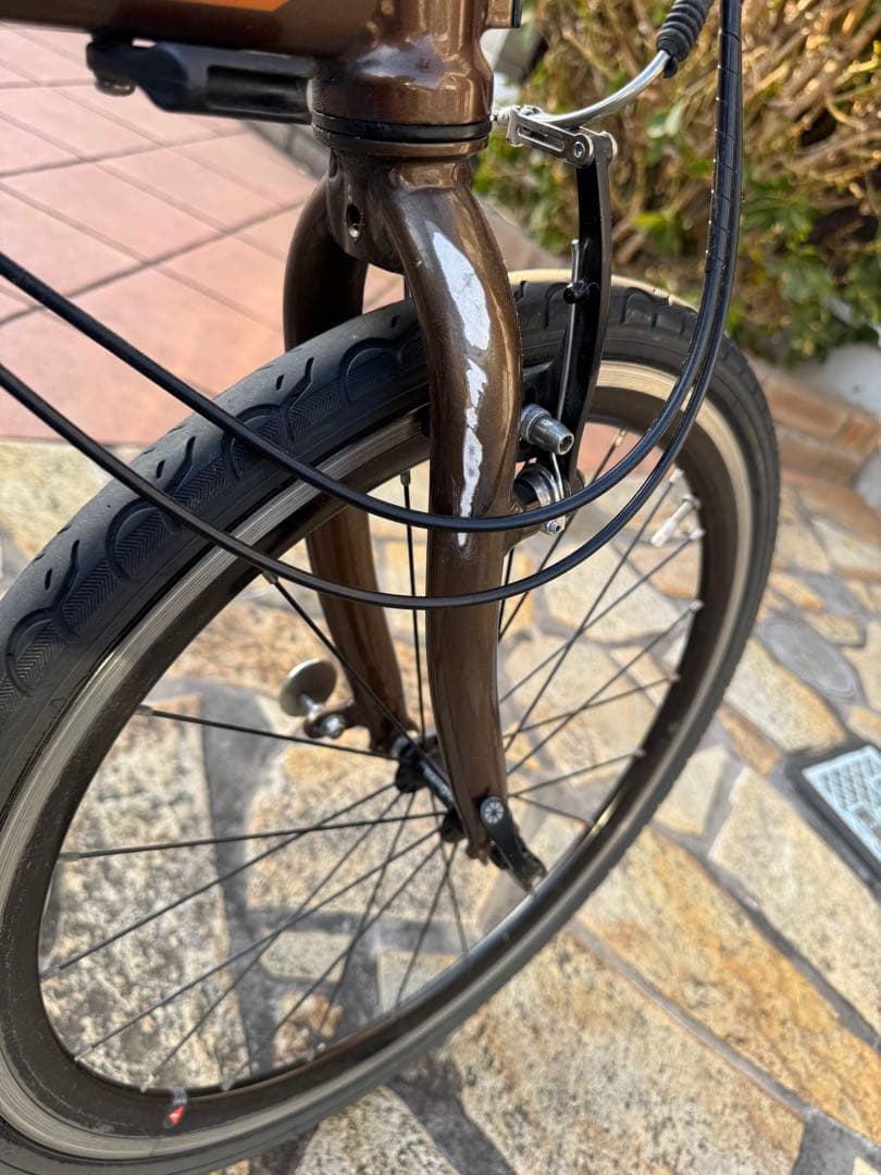 ブラウン 折りたたみ自転車 Shimano 105