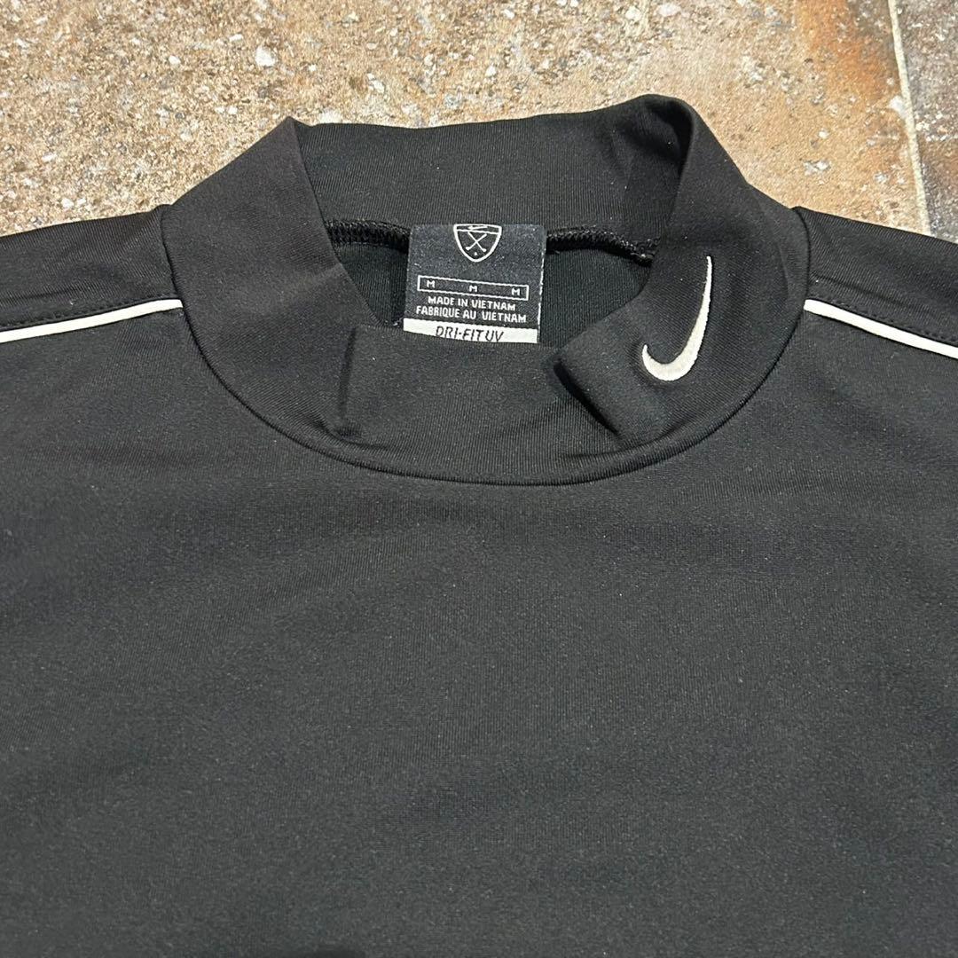 NIKE GOLF ナイキゴルフ モックネック半袖シャツ ロゴ ブラック M