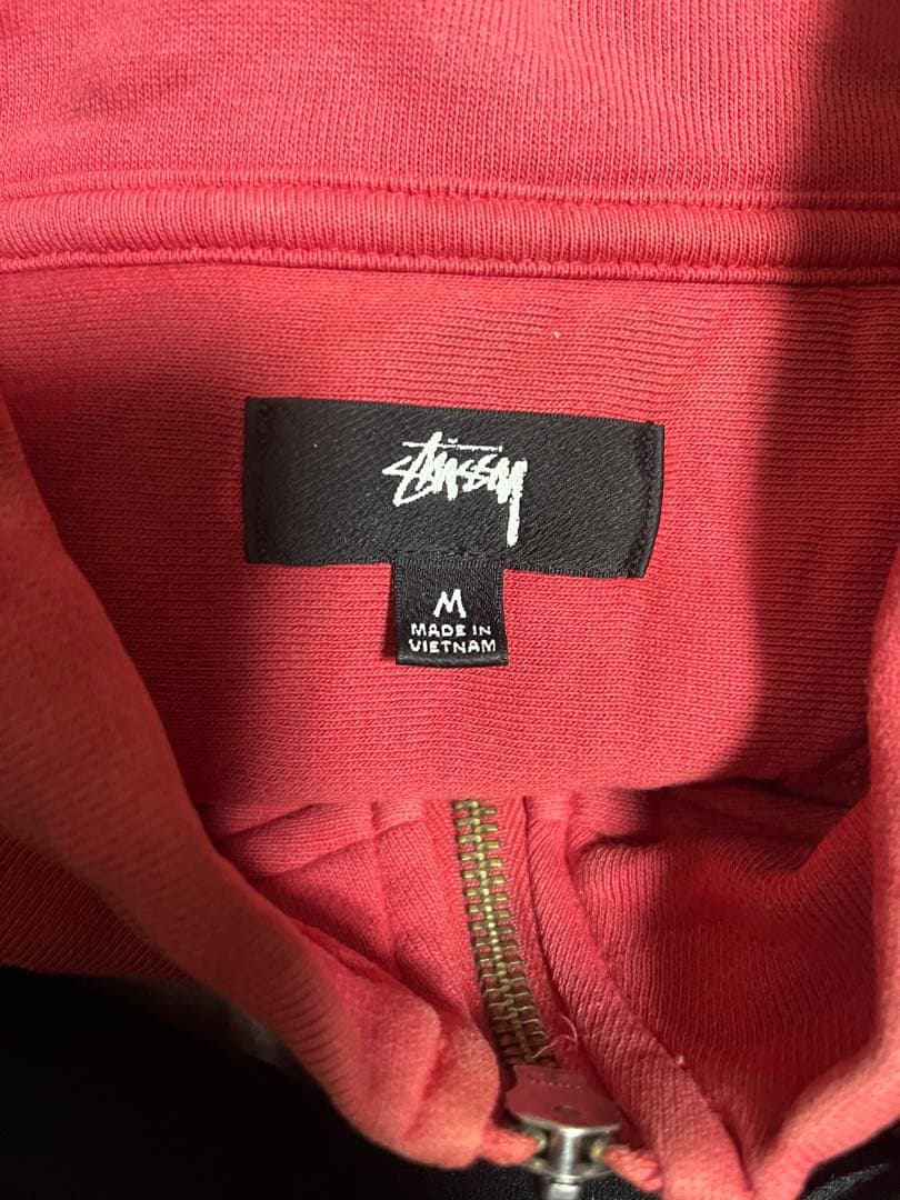 Stussy 赤 ハーフジップスウェット M