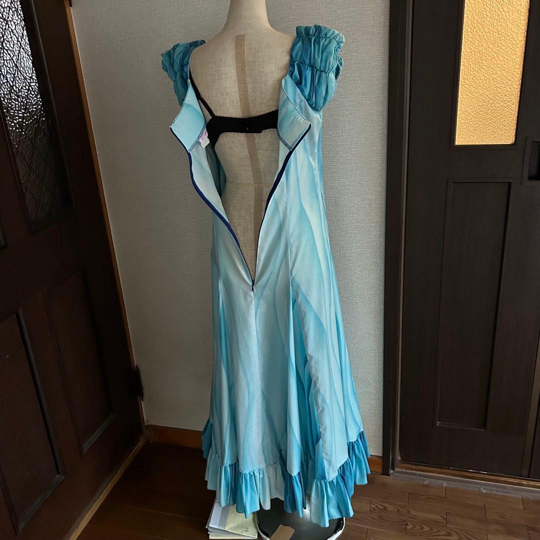 フラドレス.フラダンス衣装.水色グラデーション.リゾートドレス