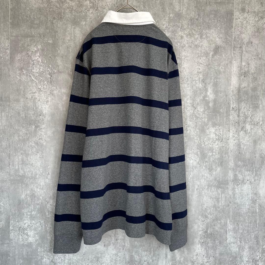 【美品】ポロ ラルフローレン 長袖 ラガーシャツ ボーダー メンズ 古着
