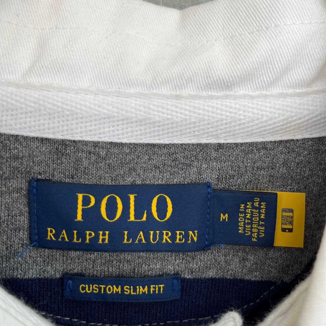 【美品】ポロ ラルフローレン 長袖 ラガーシャツ ボーダー メンズ 古着