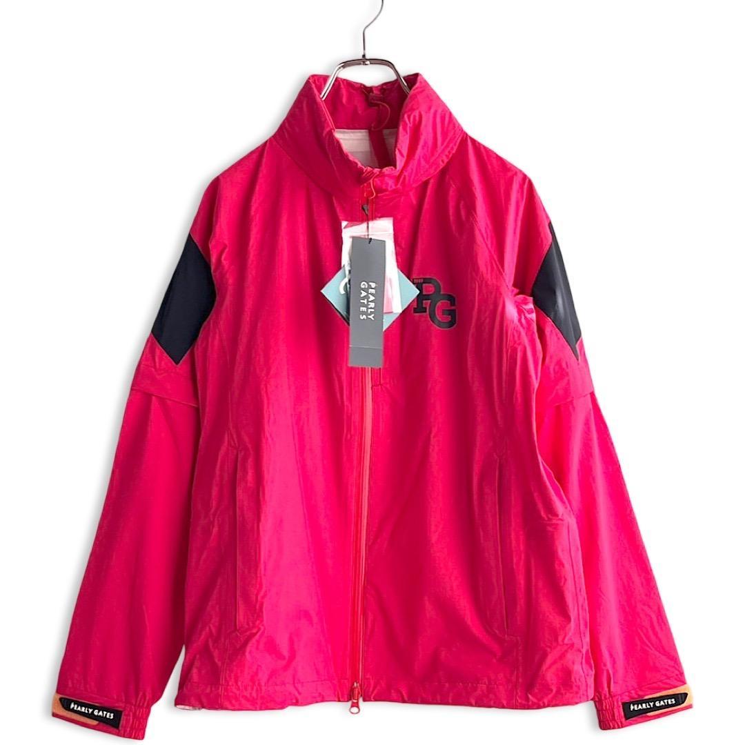695 パーリーゲイツ 定価61,600円ビックロゴ レインウェア ピンク0 S