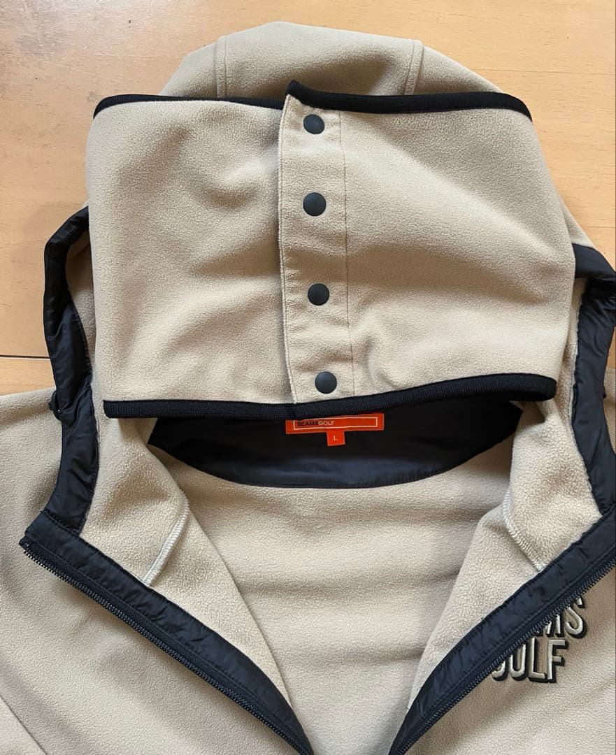 BEAMS GOLF フリースパーカー ベージュ L ビームスゴルフ