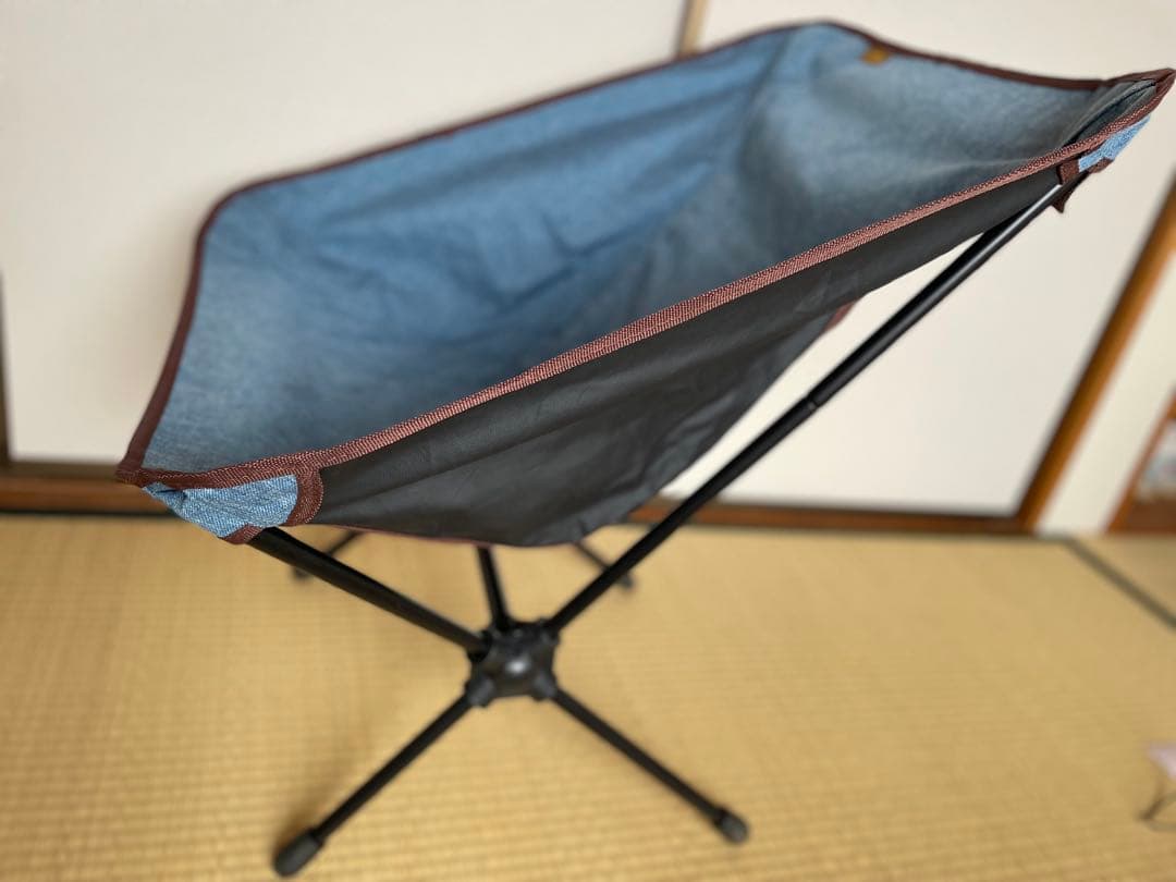 デニム調折りたたみアウトドアチェア 2つセット