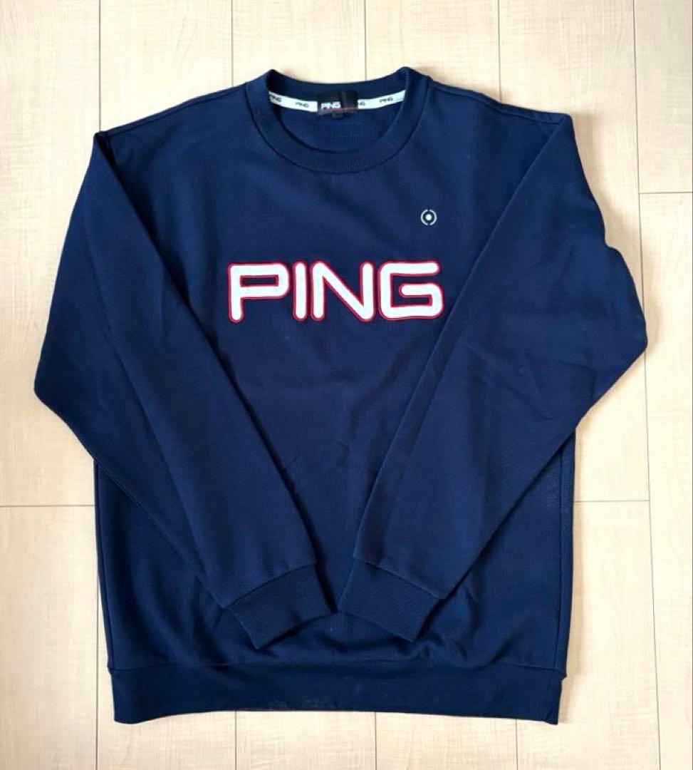 値下げ❕【超美品/未着用】PING ピン クルーネックスウェットプルオーバー 紺