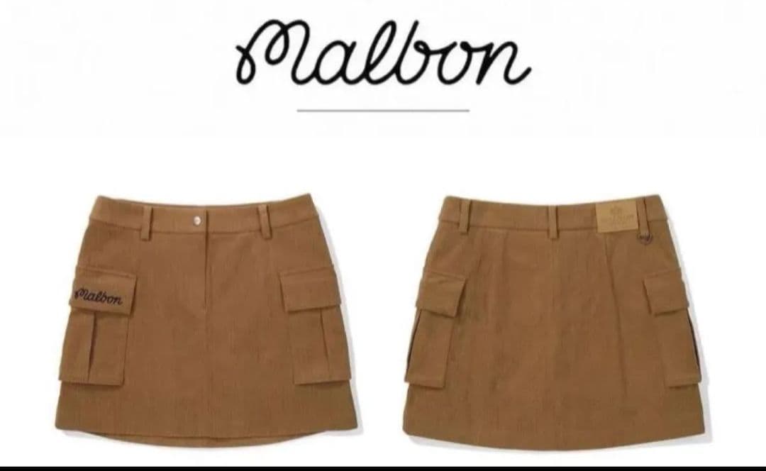 即日　配送　Malbon カーゴスカート ブラウン　ゴルフ　スカート