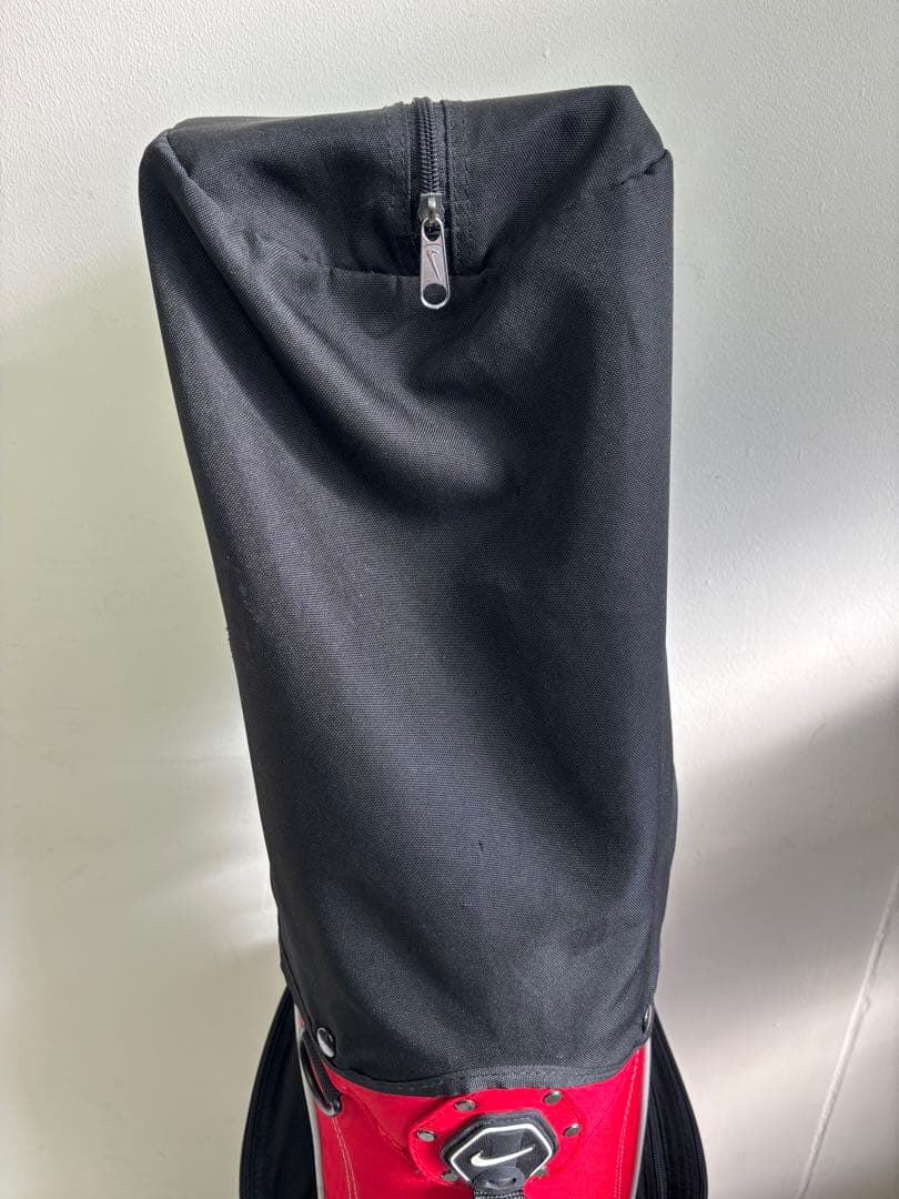 【美品】Nike ゴルフ キャディバッグ 赤黒 ストライプ