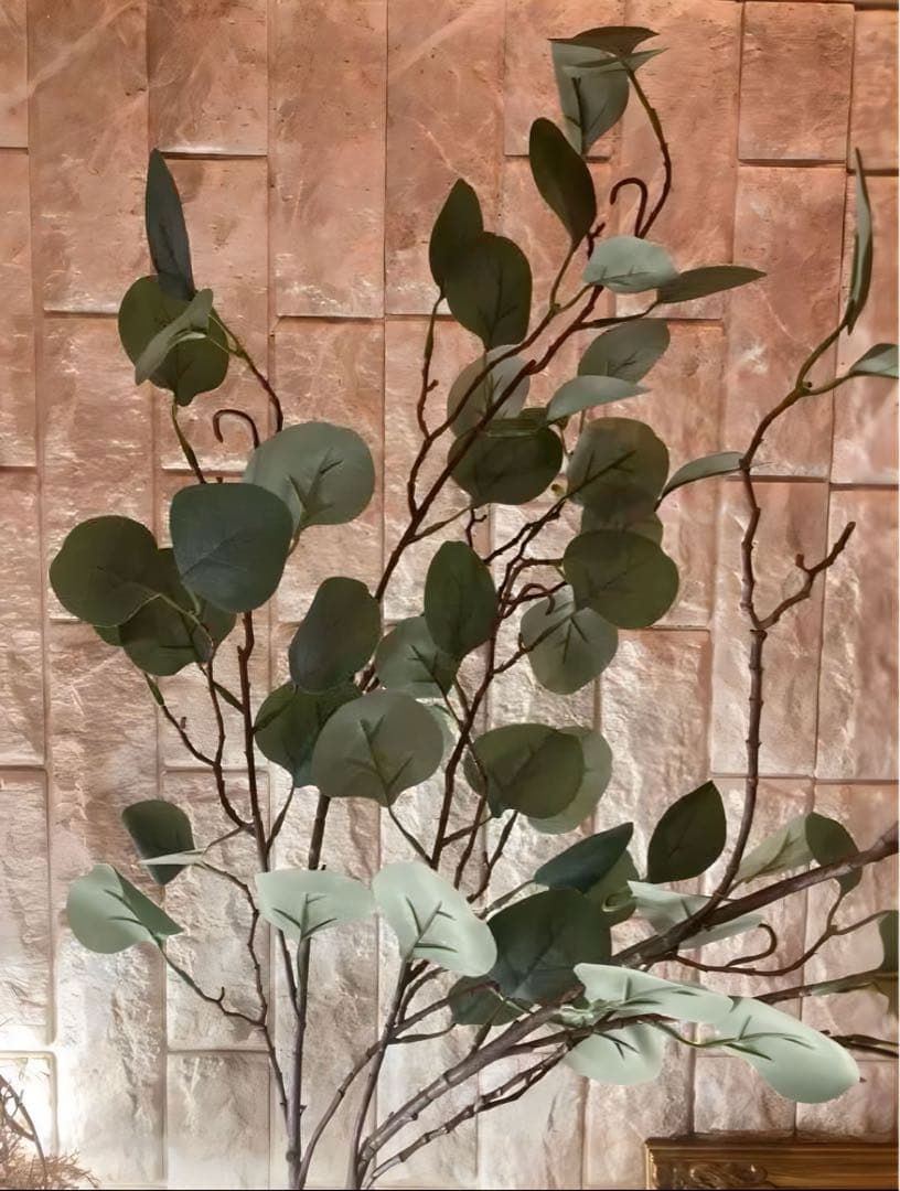 光触媒　人工観葉植物　ウォールグリーン　フェイクグリーン　ユーカリポポラス花器付