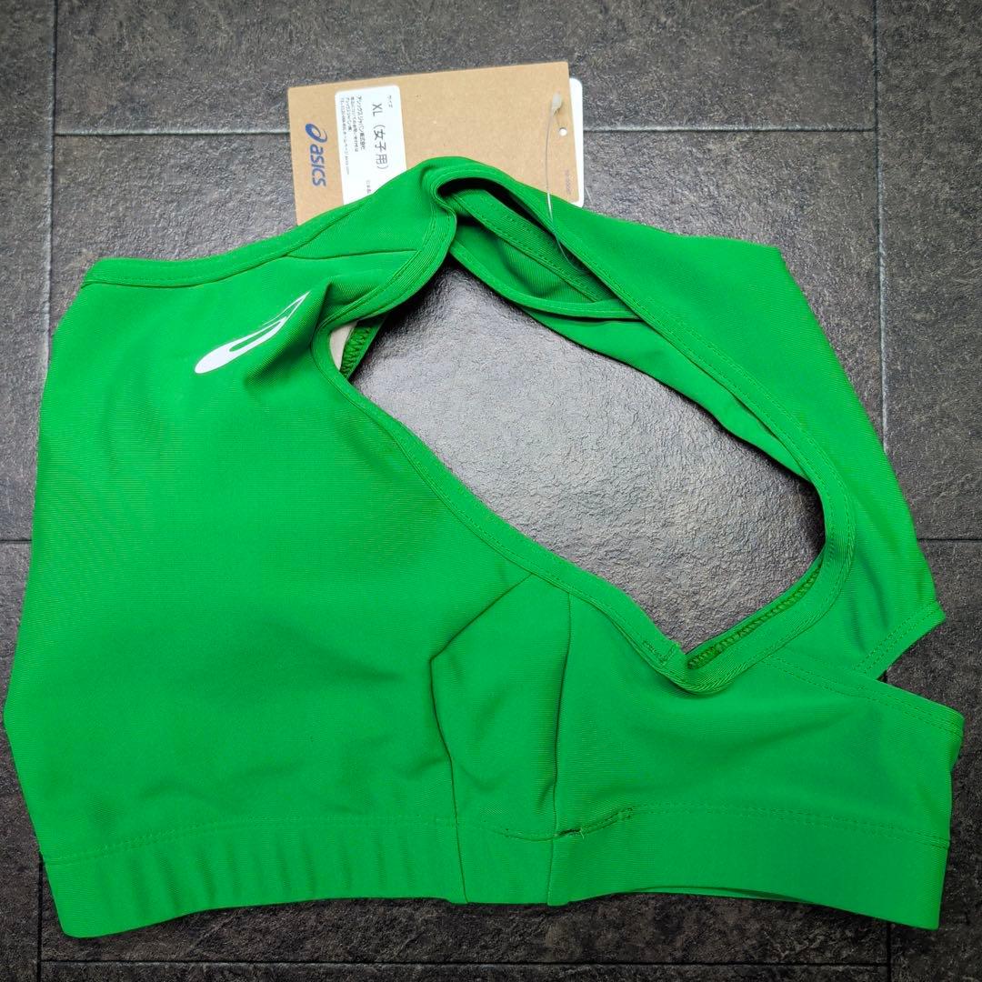 アシックス　女子陸上レーシングトップ　XLサイズ　アマゾングリーン単色　新品