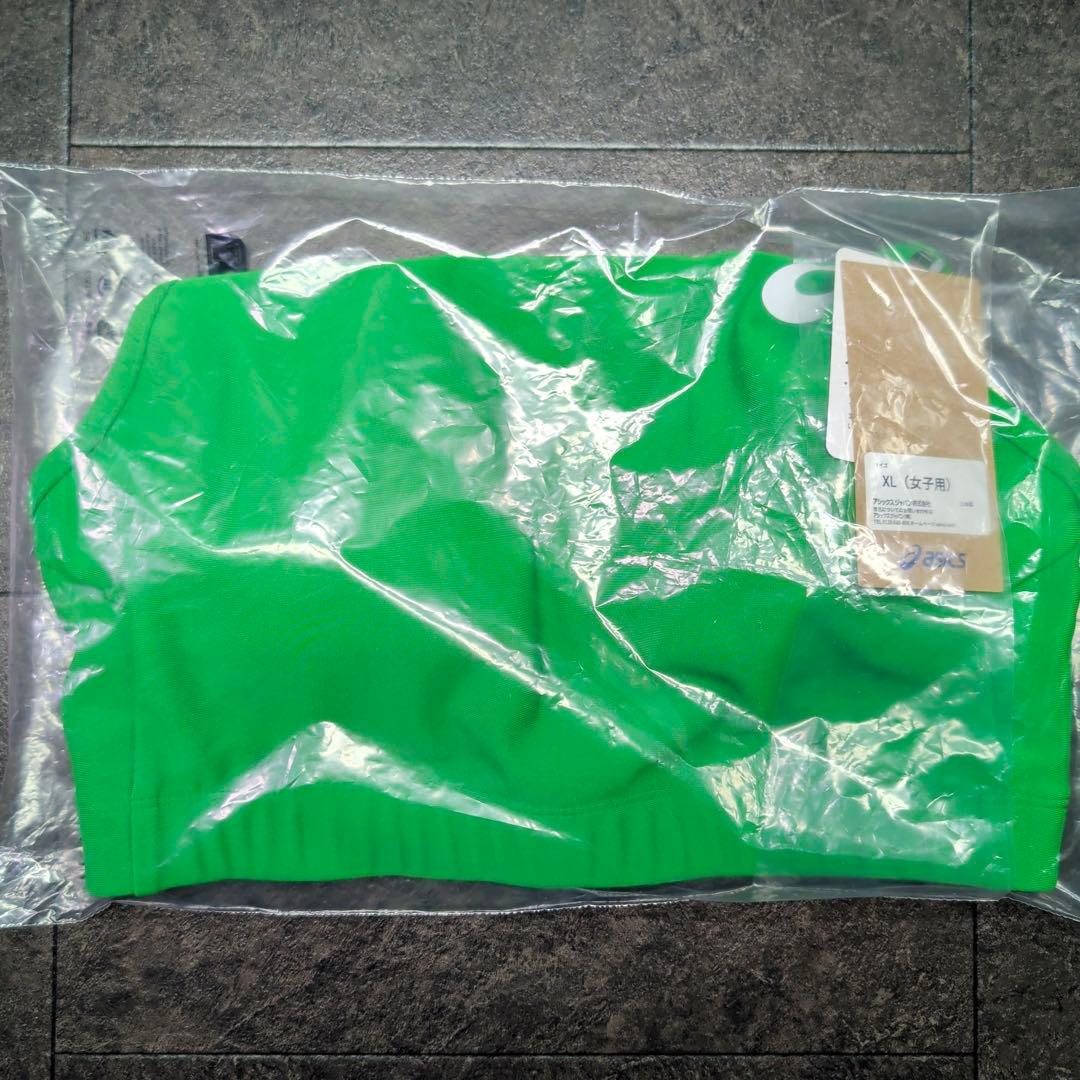 アシックス　女子陸上レーシングトップ　XLサイズ　アマゾングリーン単色　新品